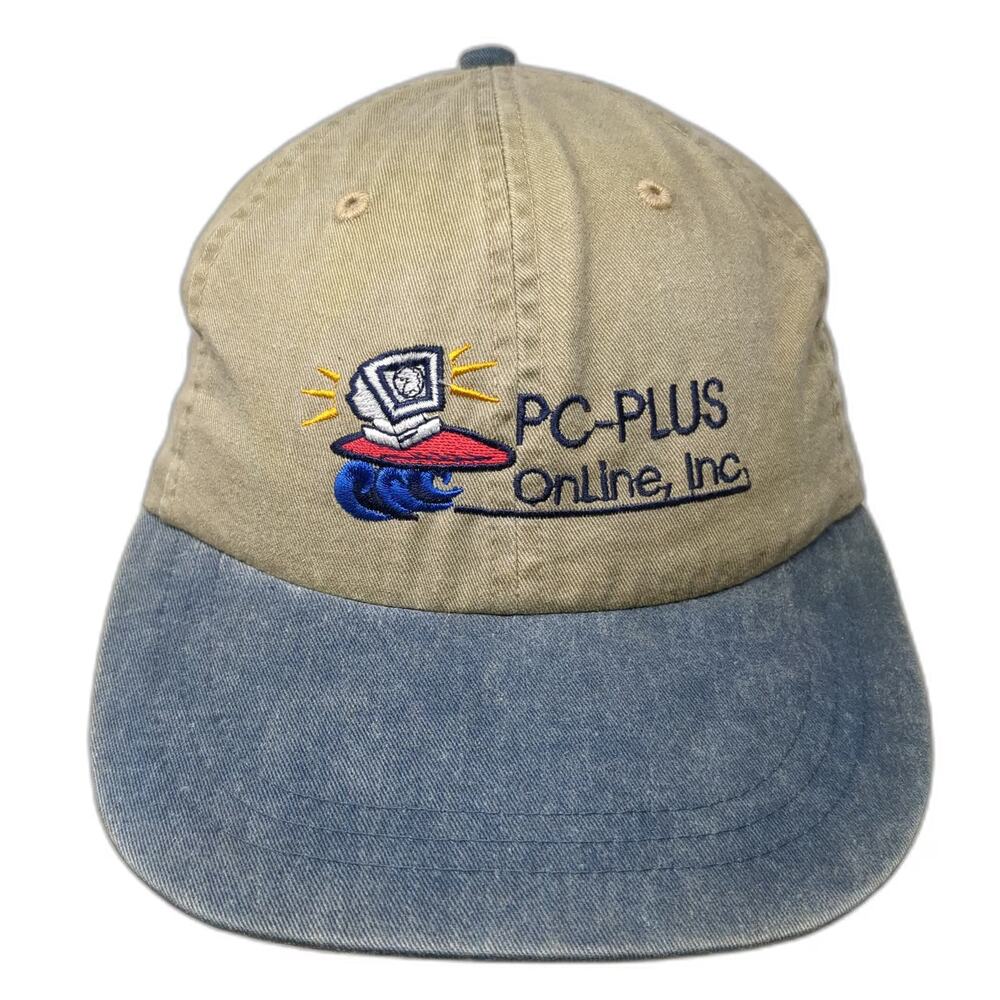 Adams Baseball Cap Beige One Size PC-PLUS OnLine Computer Logo Slideback Hat